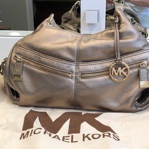Michael Kors gold leather handbag